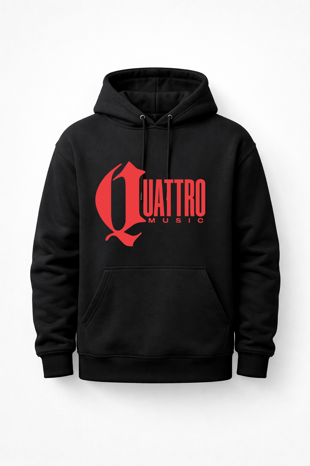 HOODIE CLASSIC - NOIR & ROUGE - QUATTRO MUSIC